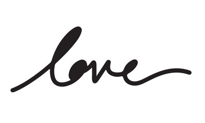 Love Word Calligraphy Monoline Vector Silhouette