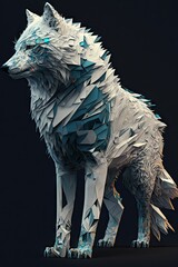 Cool, Epic, Artistic, Beautiful, and Unique Illustration of Arctic Wolf Animal Cinematic Adventure: Abstract 3D Background with Majestic Wildlife and Futuristic Design (generative AI)