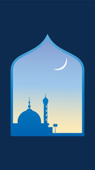 Islamic background template for social media story template with copy space area in eps format