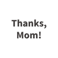 母の日のシンプルな影付きタイトルロゴ 白黒