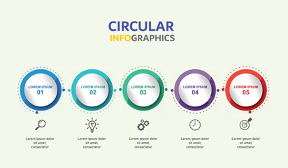 infographic design template vector illustration with icons and 5 options or steps.can be used for presentation process,layout,banner,data graph,presentation	