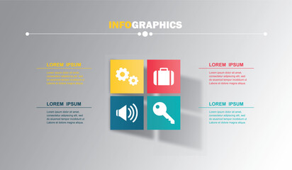 infographic design template vector illustration with icons and 4 options or steps.can be used for presentation process,layout,banner,data graph,presentation	