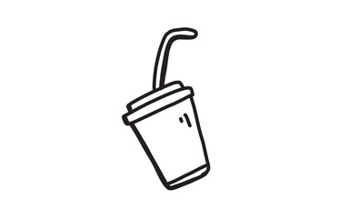 A CUP Doodle art illustration with black and white style.