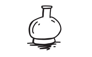 TEST TUBE Doodle art illustration with black and white style.