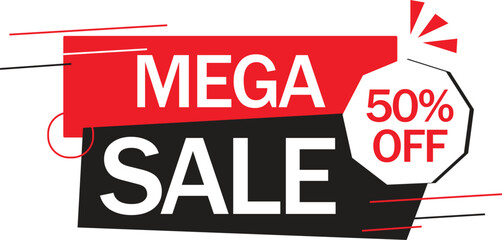 abstract mega sale promotional Banner template