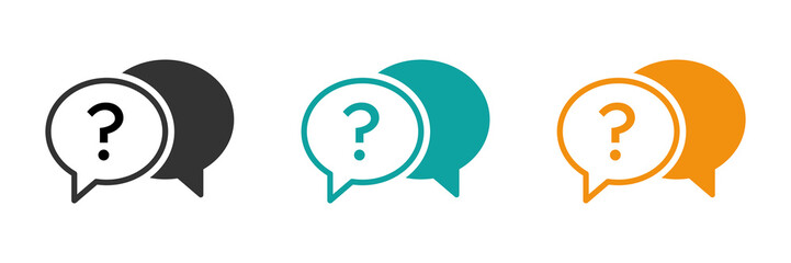 Chat, question icons collection. Vector icons
