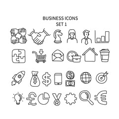 Naklejka premium Business icons set 1 vector illustration