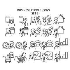 Business people icons set 2 vector illustration