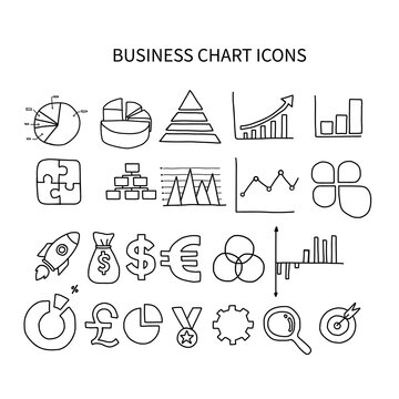 Business chart icons vector illustration