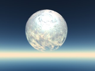 幻想的な球体と空