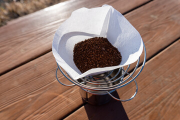 Outdoor Coffee time on Mountain