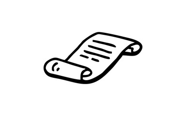 A LETTER Doodle art illustration with black and white style.