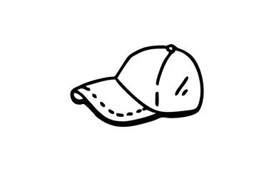 A HAT Doodle art illustration with black and white style.