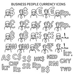 Business people currency icon symbol vector illustration