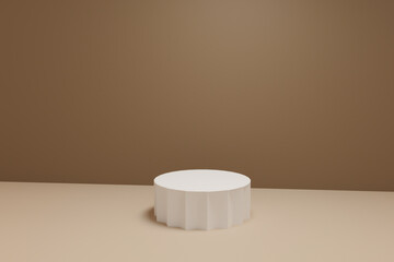 3D rendering scene with podium and abstract background. podium for cosmetic product presentation. 