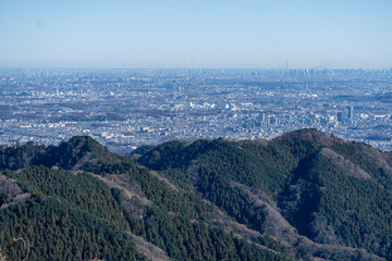 Obraz premium Tokyo city landscape from Takao mountain