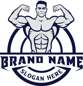 bodybuilding and gym logo design