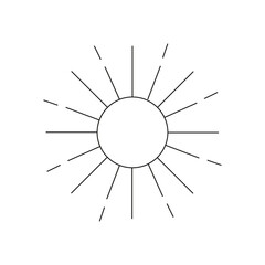Obraz premium Hand drawn sun illustration. Isolated on white background