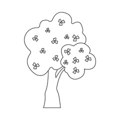 Hand drawn illustration spring tree.
