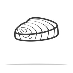 Tuna steak outline icon transparent vector isolated