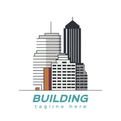 Obraz premium Building design over white background, vector illustration. graphic design. architecture icon