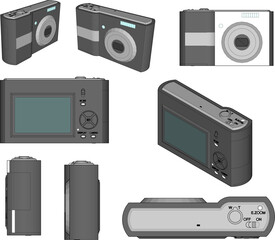 Obraz premium vector illustration of vintage pocket camera