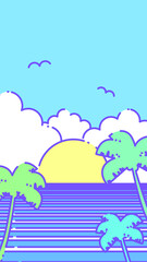 ⭐︎16:9 80sレトロポップサマーバケーション壁紙⭐︎