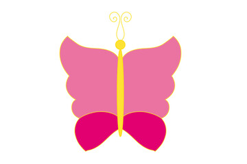 Two-colored butterfly. Purple and yellow.