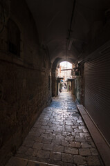 Jerusalem Old City narrow dark arch