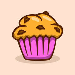 muffin illustration concept in cartoon style