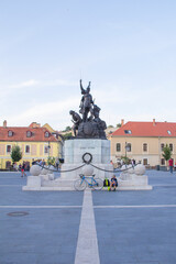 Monument to Istvan Dobo in Eger, Hungary