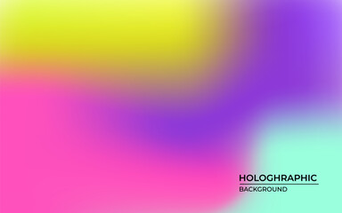 abstract colorful green, yellow, orange and purple smooth holographic blurry background. eps10 vector