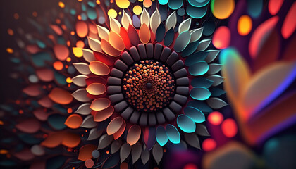 flower fractal - obrazy, fototapety, plakaty