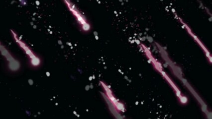 Animated footage of falling stars, outer space, suitable for celebrations, parties, templates, greeting cards, advertisements, posters, content, vlogs, etc.