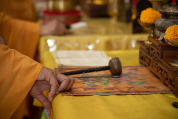 religious ceremony with meditation instument