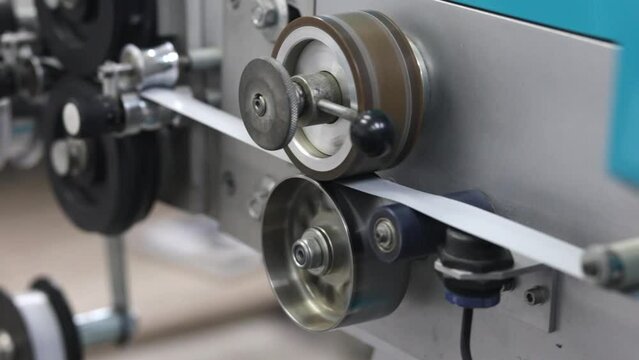 Machine for making metal blinds. Factory