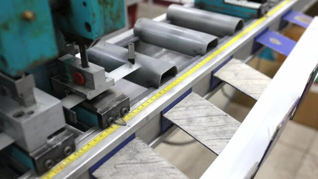 Machine for making metal blinds. Factory