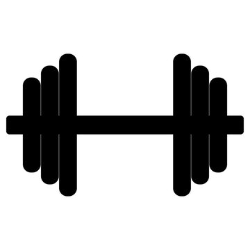 recommend clip art: Dumbbell for gym icon, simple flat style trendy black color vector illustration graphic object, clip art. Healthy and strong body idea design isolated on white background