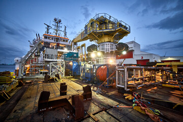 Main deck of construction / divers support vessel