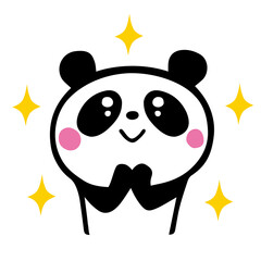 かわいいシンプルパンダ　感動する(キラキラ付き)