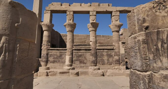 Philae temples, the temple of Hathor, Aswan, upper Egypt