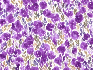 Obraz premium Watercolor purple flowers created with generative ai technology