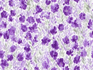 Fototapeta na wymiar Watercolor purple flowers created with generative ai technology