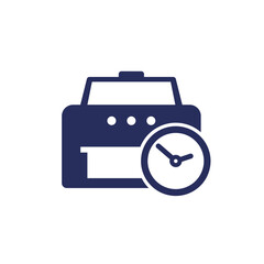 printing time icon on white