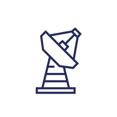 satellite dish with a big antenna line icon
