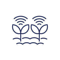 smart farming and agriculture line icon