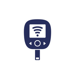 smart glucometer icon, glucose meter vector