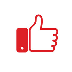 like icon sign thumb up icon sign outline red hand red