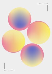 Trendi Gradient illustration background circle, round, layout poster, banner, abstract blur geometry web vibrant