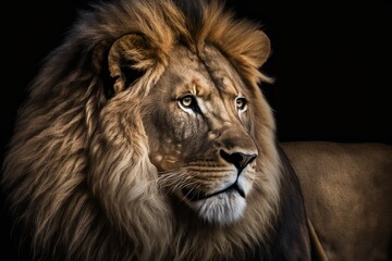 Obraz na płótnie Canvas Portrait of a lion, , generative ai